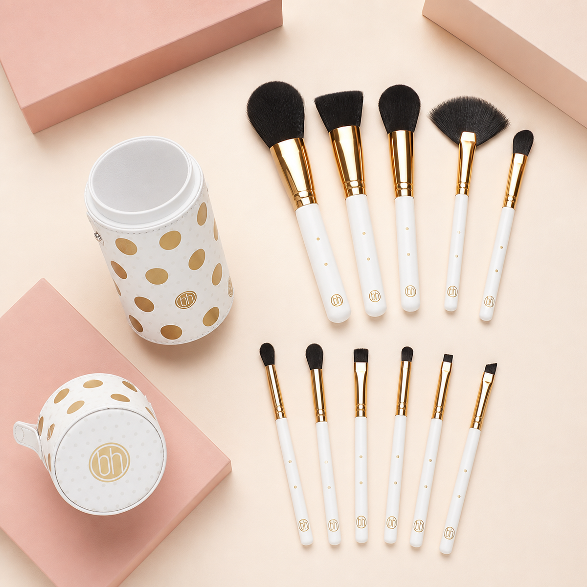 BH Cosmetics Dot Collection 11 Pcs Brush Set - White