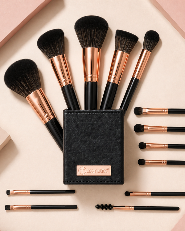 BH Signature Rose Gold 13 Piece Brush Set with Holder