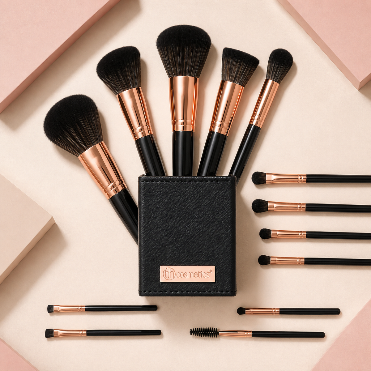 BH Signature Rose Gold 13 Piece Brush Set with Holder