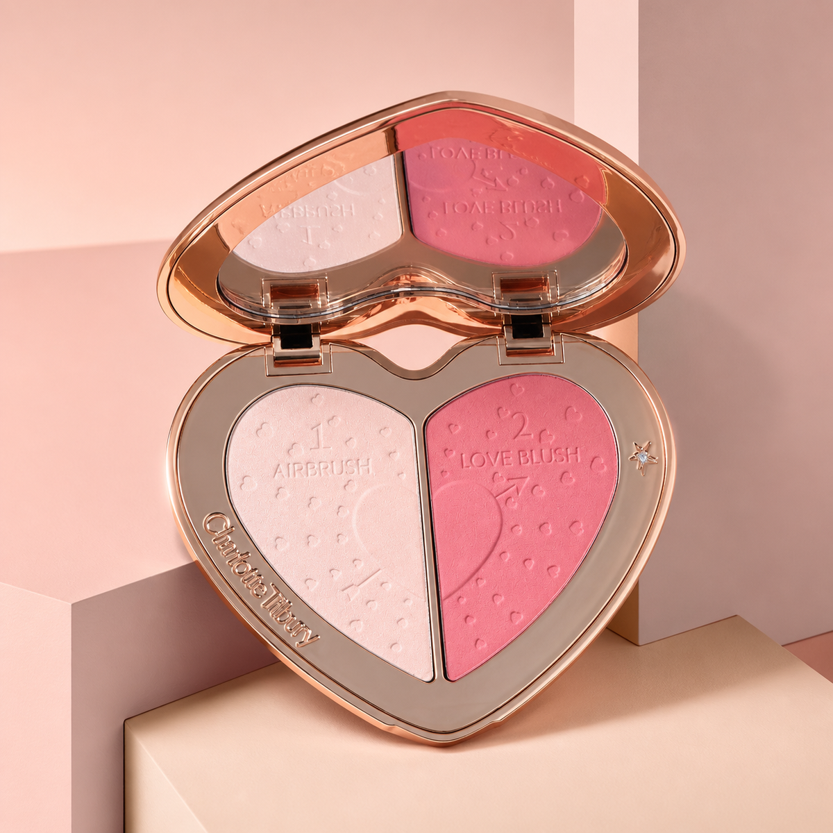 Charlotte tilbury soulmates face pallete pillow talk flawless pink heart
