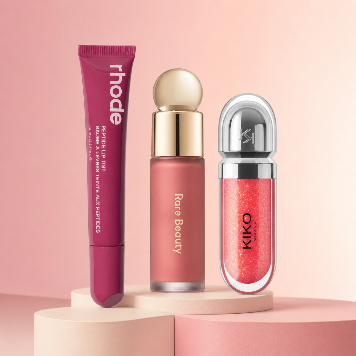 Deal 3 (kiko gloss- rare beauty blush- rhode liptint shade confirm whatsapp