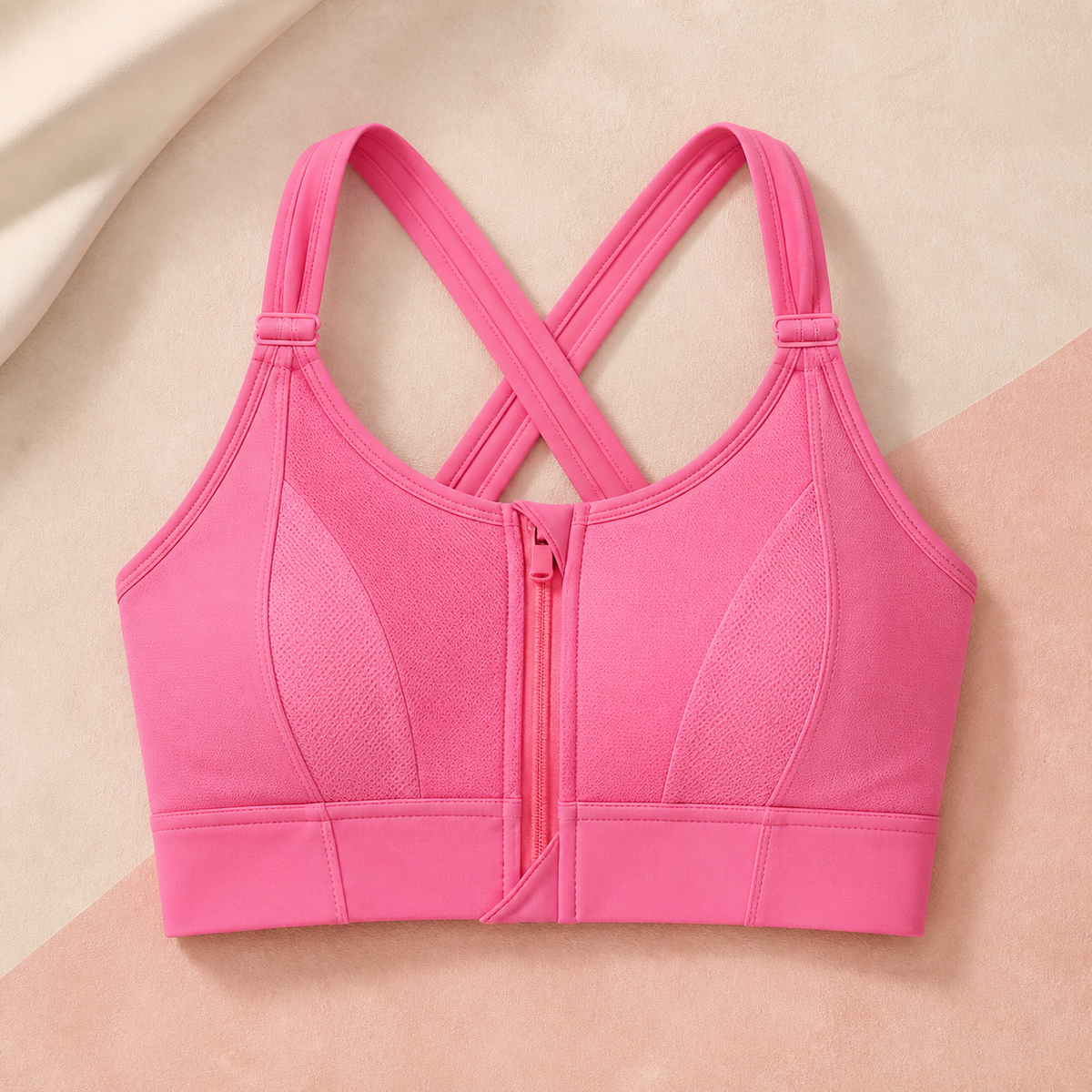 Front Zipper Sports Casual or Gym Bra