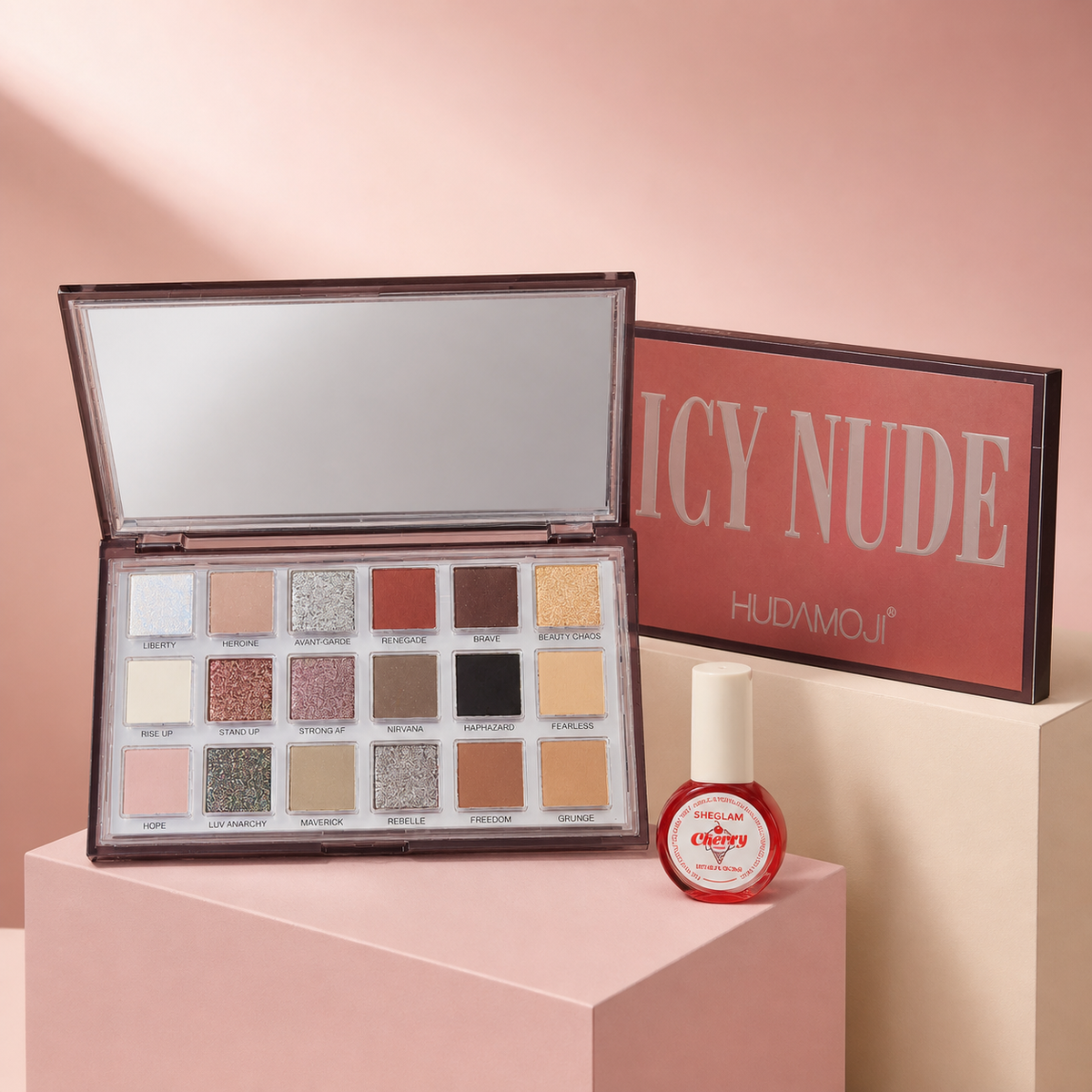 Hudamoji ICE NUDE EYESHADOW PALETTE with free gift