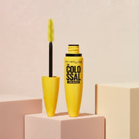 My Glam Room Maybelline New York Volum’ Express Colossal Mascara in yellow tube with brush applicator