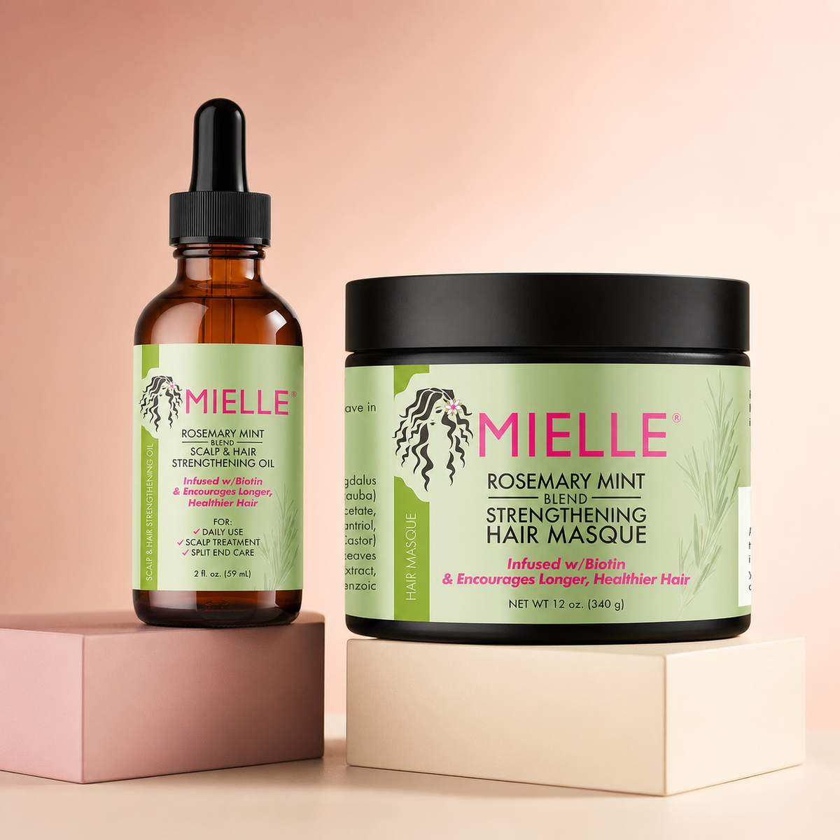 Mielle Rosemary Mint Scalp & Hair Oil and Hair Masque