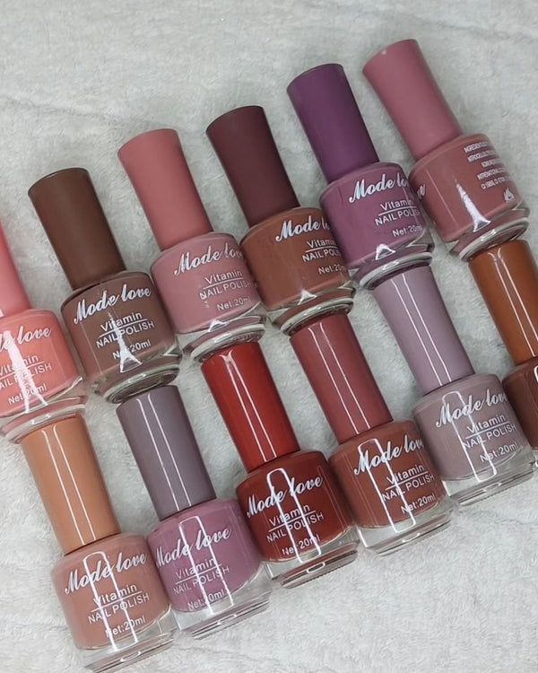 Set of 12 Nude Nail Paints – 25ML