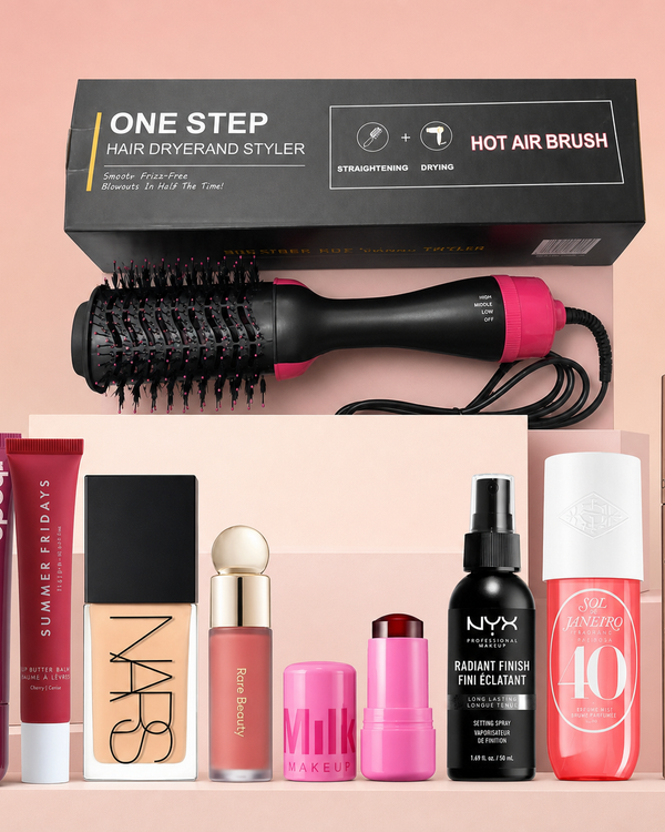 Super deal 8 products + one step hair dryer straightner brush free shades confirm on ⬇️ whatsapp button link